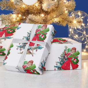 Papel De Presente Vintage Lady 1950 Natal