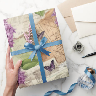 Papel De Presente Vintage Lilac Pattern