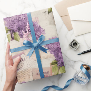 Papel De Presente Vintage Lilac Pattern