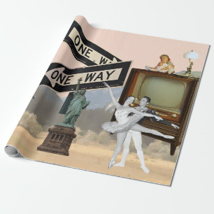 Papel De Presente Vintage Look American Collage