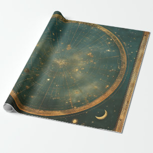 Papel De Presente Vintage Lunar Celestial Map Design (2)