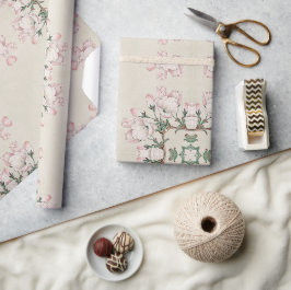 Papel De Presente Vintage Magnolia Blossom Ephemera Padrão