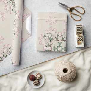 Papel De Presente Vintage Magnolia Blossom Ephemera Padrão