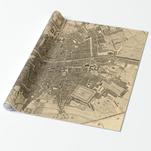 Papel De Presente Vintage Map of Dublin Ireland (1797)