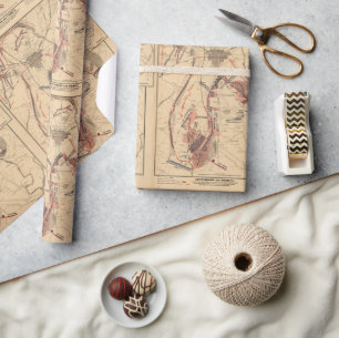 Papel De Presente Vintage Map of Gettysburg and Vichood, julho de 18