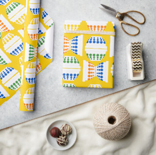 Papel De Presente Vintage Misturando Bowls com Wra Padrão Bolinhas