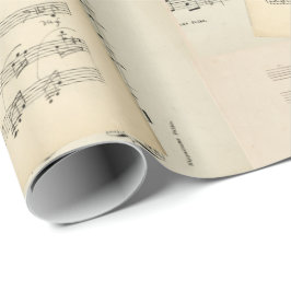 Papel De Presente Vintage Music Composition Collage Wraping Paper (P