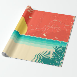 Papel De Presente Vintage natural sazonal tropical com i