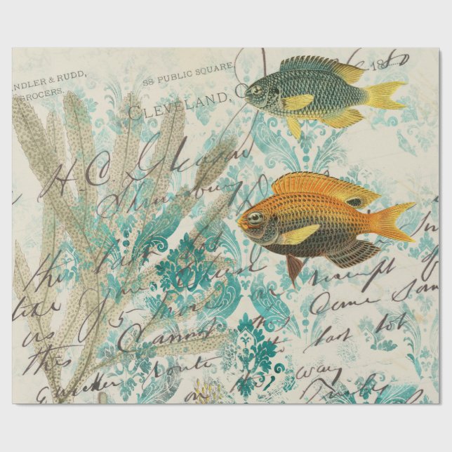 Papel De Presente Vintage náutica (Aberto)