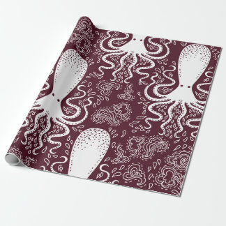 Papel De Presente vintage Octopus pattern.