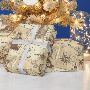 Papel De Presente Vintage - Olhe Sepia Tarot Cards