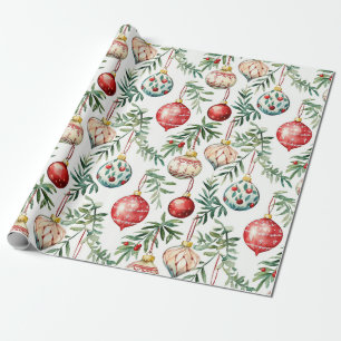 Papel De Presente Vintage Ornaments de Natal Elegante