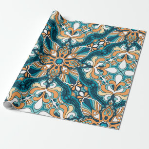 Papel De Presente vintage paisley kerhead ornament impressão. Cabeça