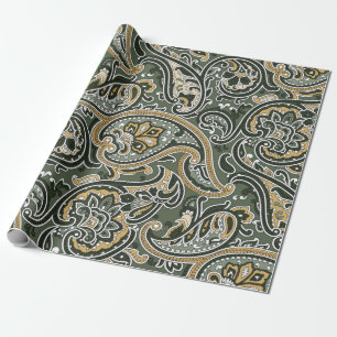 Papel De Presente vintage Paisley oriental étnico Pattern Seamless 