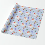 Papel De Presente Vintage Papais noeis E Reindeer Christmas<br><div class="desc">Papais noeis e renas de safra são cercados por ornamentos e flocos de neve em papel de embrulho alegre de férias. Um imperativo para todos que apreciam trabalho de arte. Decorem seus presentes usando este adorável padrão de safra.</div>