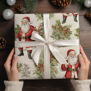 Papel De Presente Vintage Papais noeis Natal