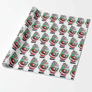 Papel De Presente Vintage Papais noeis Natal Vintage Wrapping