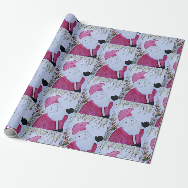 Papel De Presente Vintage Papais noeis Wrapper (Desenrolado)