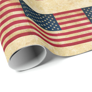 Papel De Presente Vintage Patriotic American Flag