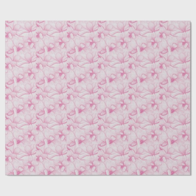 Papel De Presente Vintage pink flowers print (Aberto)