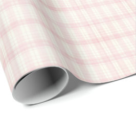 Papel De Presente Vintage Pink Plaid Gingham Coquette Wrapping Paper