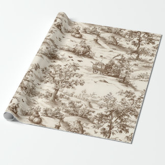 Papel De Presente Vintage Pumpkin Harvest Countryside Toile (5)