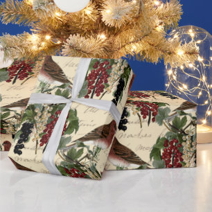 Papel De Presente Vintage Red Berries - Natal