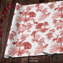 Vintage Red Deer Fox Country Toile