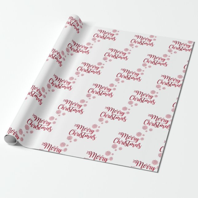 Papel De Presente Vintage Red Merry Christmas (Desenrolado)