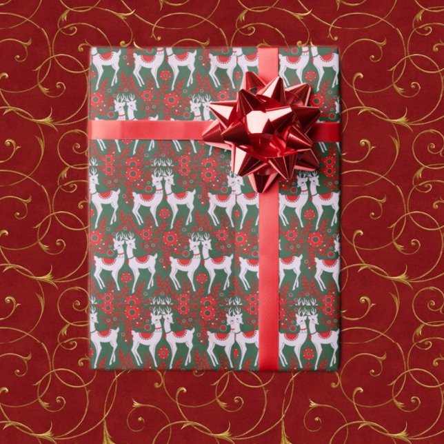 Papel De Presente Vintage Reindeer (Criador carregado)