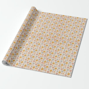 Papel De Presente Vintage Retro Boho Floral Wraptor Cream