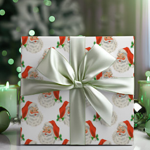 Papel De Presente Vintage Retro Jolly Papai Noel Natal
