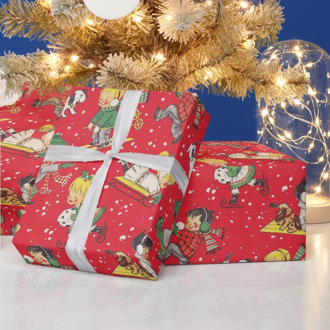 Papel De Presente Vintage Retro Natal (Feriados)