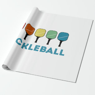 Papel De Presente Vintage Retro Pickleball Funny