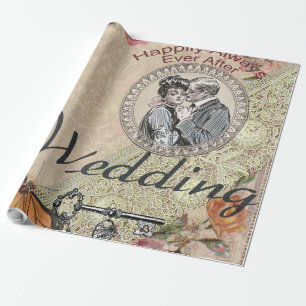 Papel De Presente Vintage Romance Casal: Antigos Rosas Apaixonados G