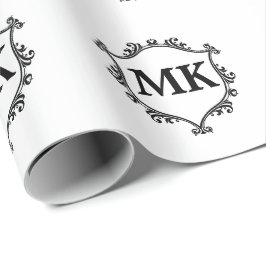 Papel De Presente Vintage royal shield - nome personalizado monogram