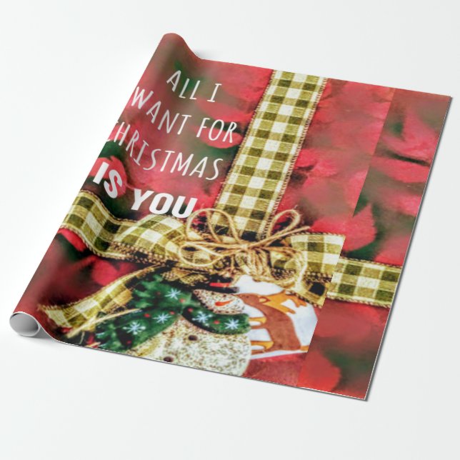 Papel De Presente Vintage Rustic Christmas (Desenrolado)