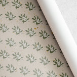 Papel De Presente Vintage Rustic Christmas White Berry<br><div class="desc">Estilo de vinheta personalizado Papel de embrulho de Natal com coloração aquosa,  baga branca e folhagem,  em papel de estilo kraft rústico.</div>