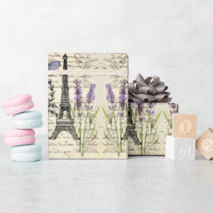 Papel De Presente vintage rustic french eiffel torre Paris