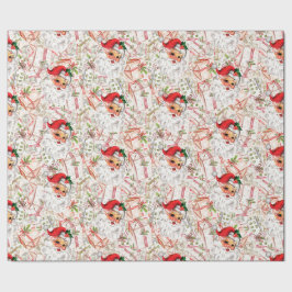 Papel De Presente Vintage Santa Wrapping Paper