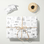 Papel De Presente Vintage Science Illustrations Black White Standard<br><div class="desc">Diagrama preto-e-branco e padrão de impressão em blueprint. Os temas da imagem incluem ciência, matemática, edifícios e monumentos, astronomia e manufatura. Há um modelo antigo de carro, um diagrama antigo do eclipse, e muito mais. Faz um excelente adicional a um aniversário, Natal ou outro presente de Natal, especialmente para aqueles...</div>