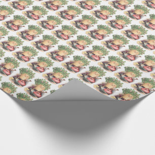 Papel De Presente Vintage Shamrock Heart and Key Dia de São Patrício