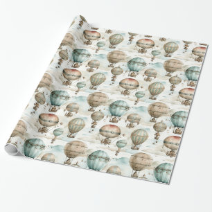 Papel De Presente Vintage Steampunk Retro Balões