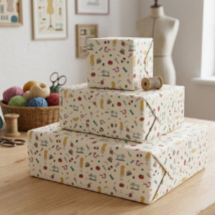 Papel De Presente Vintage Tailor Sewing Tools Wrapap Paper