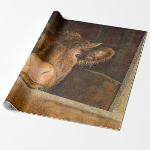 Papel De Presente Vintage Textura Vaca Em Barn Rustic Country Engraç