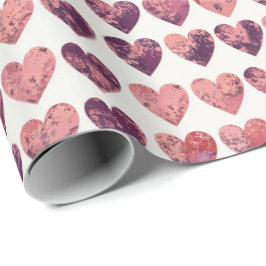 Papel De Presente Vintage Textuturado Coração Presente