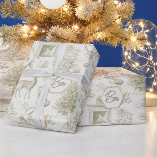 Papel De Presente Vintage Toile Winter Seamless Pattern Holiday