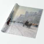 Papel De Presente Vintage Town Winter Christmas Promenade<br><div class="desc">Vintage Town Winter Christmas Promenade snowscape</div>