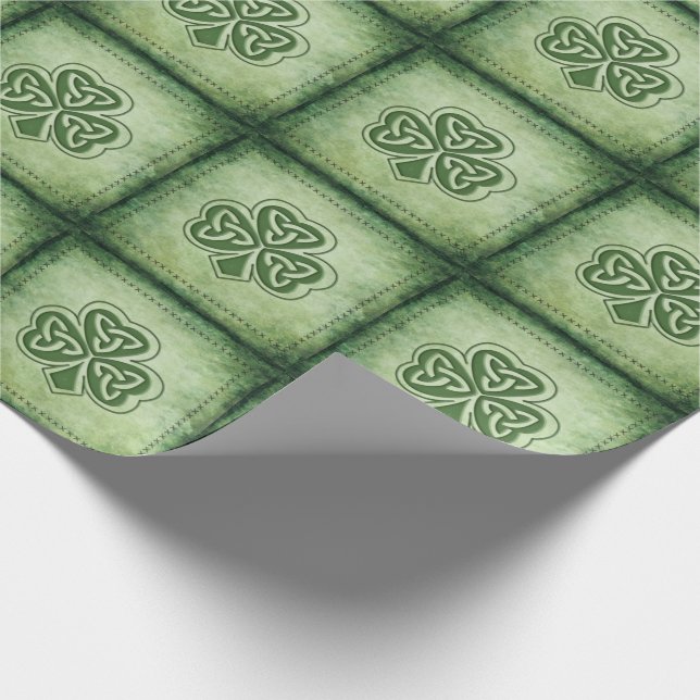 Papel De Presente Vintage trendage grundge Irish shamrock (Ponta)