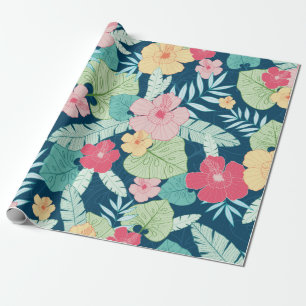 Papel De Presente vintage tropical verão havaiano sem descontinuidad